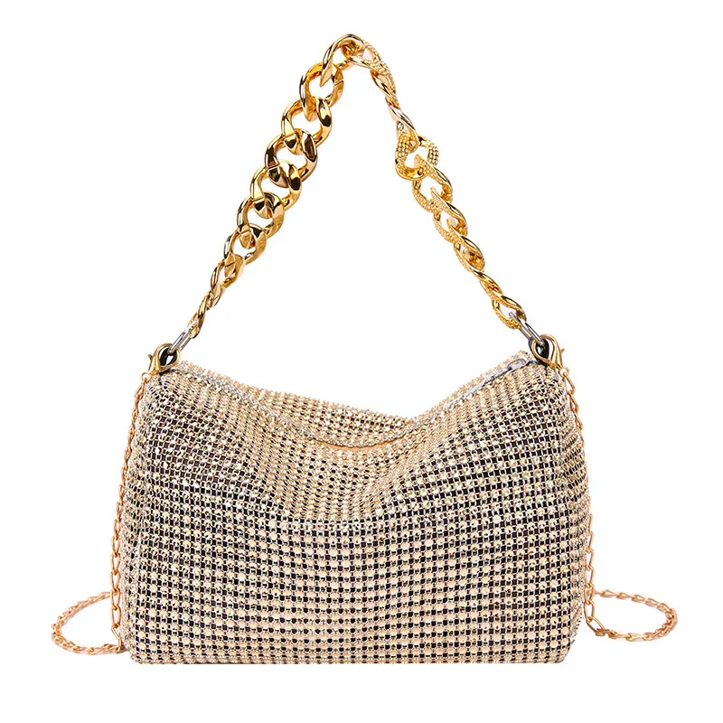 Nischen-Ketten-Abendtasche, Trendige Mode, Glänzende Diamanten, Nischen-Umhängetasche, Handtasche – Detail 2