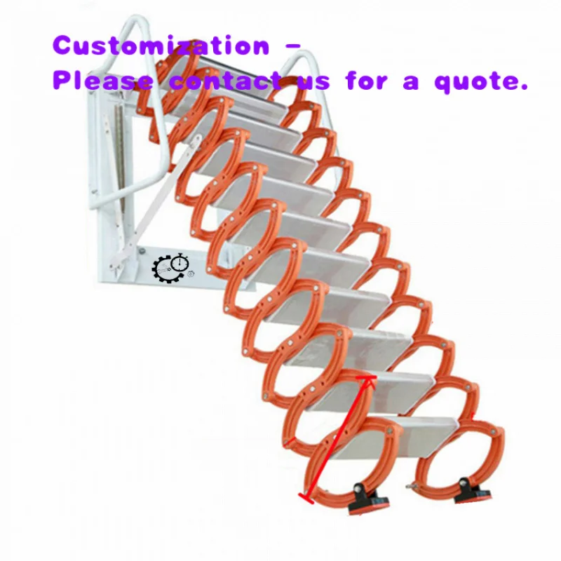 custom.MIDE Custom Made Foldable Attic Stair Loft Ladder Forged Aluminum Alloy 3.2m Remote Control Durable