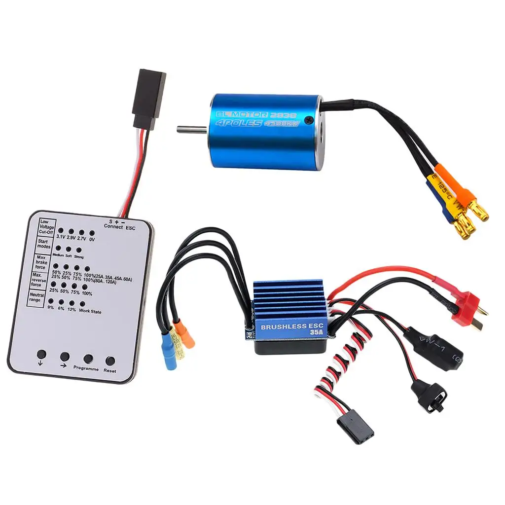 2838 4500KV 4P бессенсорный бесщеточный двигатель + 35A ESC для 1/16 RC гоночный автомобиль игрушечный