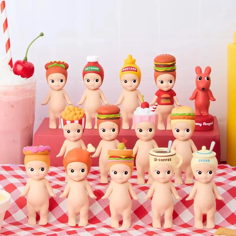 

Sonny Angel Snack Series Blind Box Kawaii Mini Figure Collectible Cute Food Theme Angel Doll Healing Desktop Decor Creative Gift