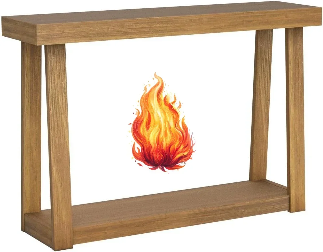 

Solid Wood Console Table with Storage, 46 Inch, Sofa Table with Shelf, Narrow Entryway Table for Hallway, Behind The Couch