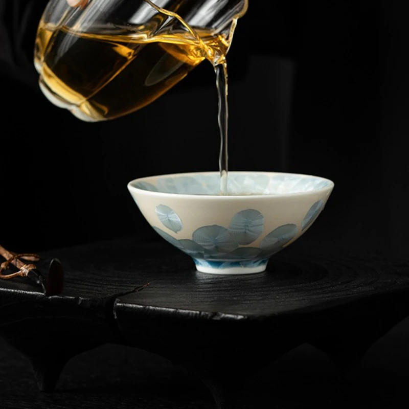 

Хрустальная глазурь, хрустальная цветочная мастер-чашка, чайная чашка, печь, трансформируемая бамбуковая шляпа, чашка, персональный специальный подарочный набор