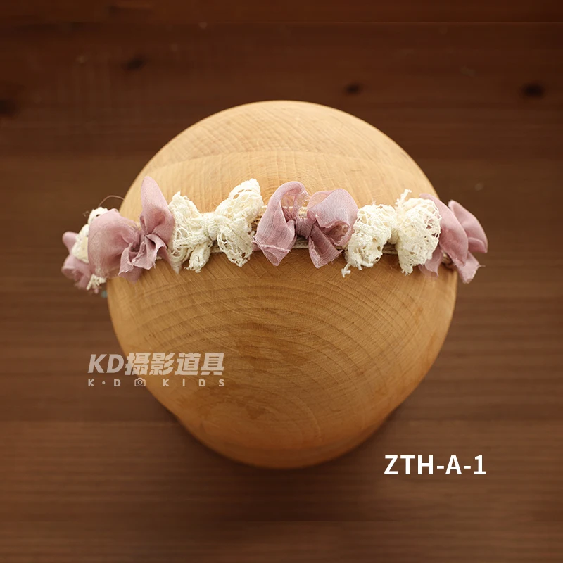 Fascia per capelli con fiori artificiali Accessori per fotografia per bambini Luna piena Neonata Ragazzo Copricapo floreale regolabile Puntelli per foto neonato