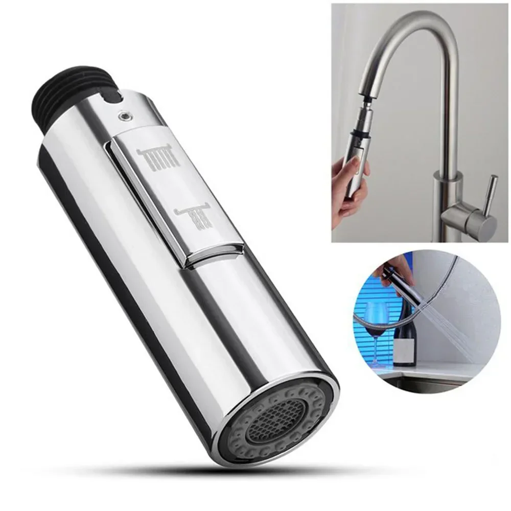 G1/2 Kitchen Faucet Head Pull Out Shower Nozzle Sprayer Bathroom Sink Tap Replacement Silver Faucet Head Aerator Accessories