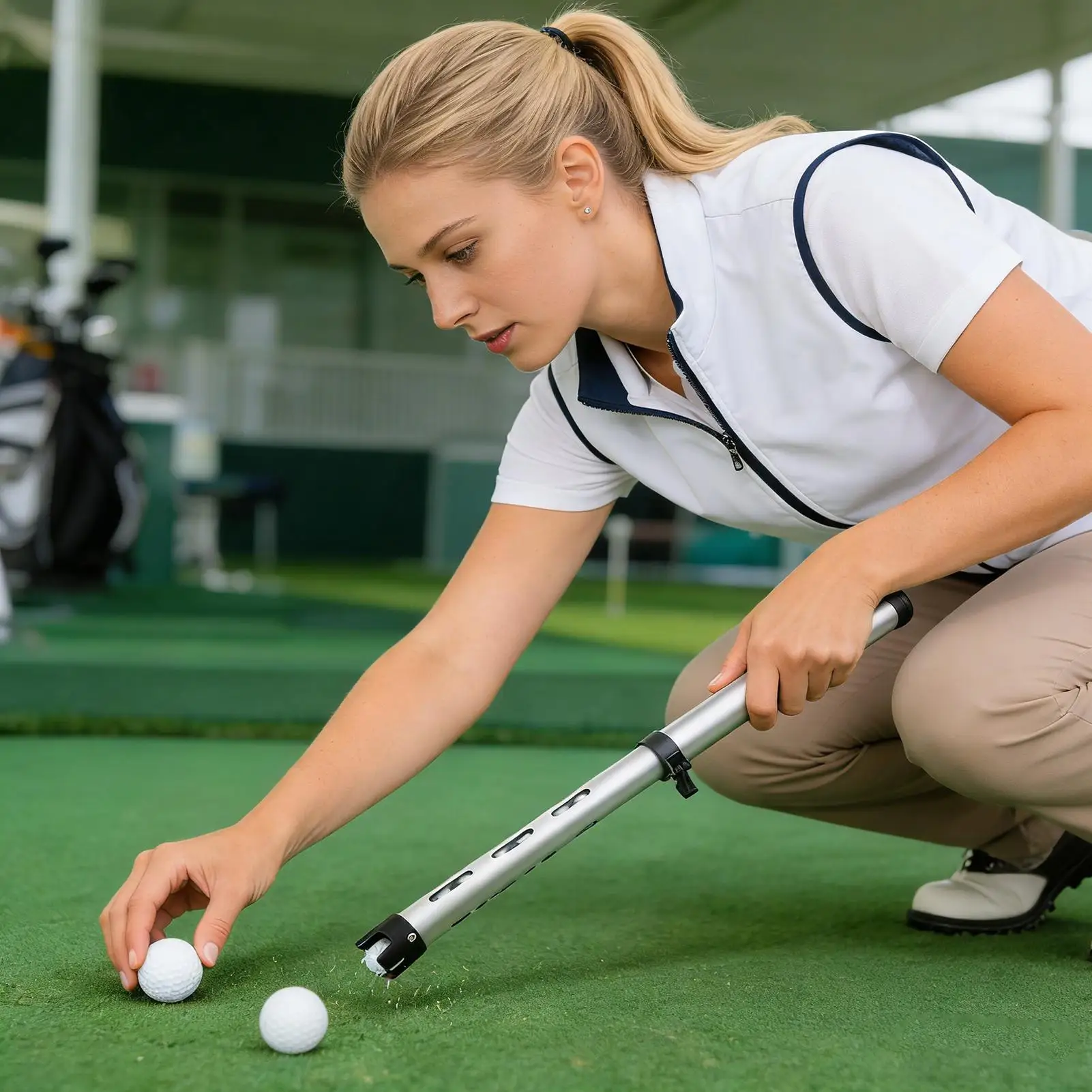Golf Ball Retriever Telescopic 4-Claw Buckle Large Capacity Aluminum Alloy Ball Grabber Tool Golf for Women Men Collectors