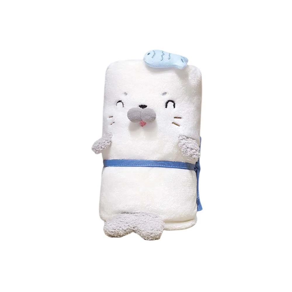 

Flannel Ocean Seal Nap Blanket Marine Life Seal Cartoon Air Conditioning Blanket Warm Sleep Cloak Shawl Blanket