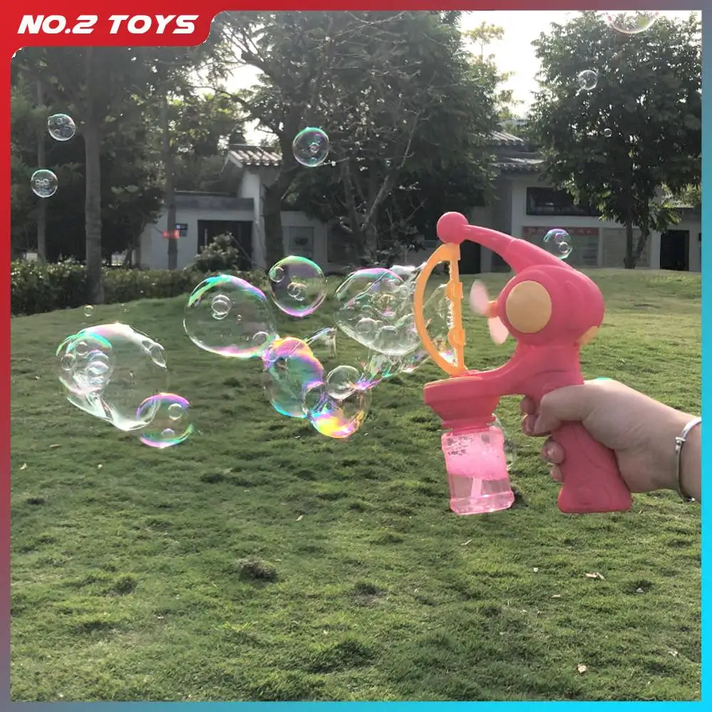 Blowing Large Bubbles Automatic Bubble Gun with Liquid Toys Soap Machine Outdoor Party Play Toy for Kids Birthday Surprise Gifts