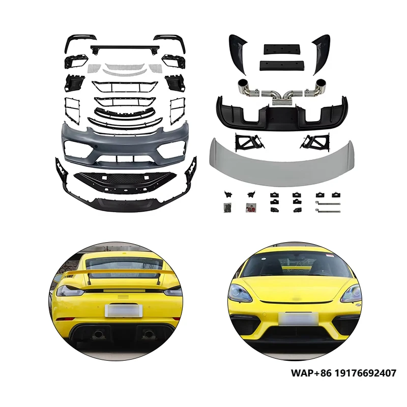 718 GT4 Style Upgraded Spyder Bumper Front Bumper Body Kits Spoiler Tuning Body Kit forPorsche 718 982 Cayman Boxster