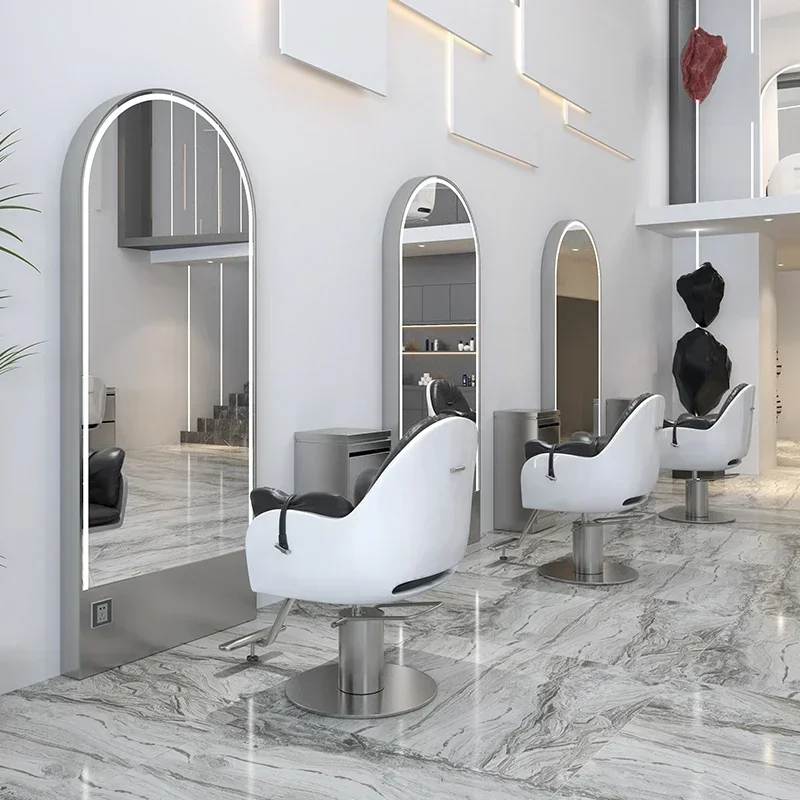 Y1 Single Double-Sided Floor Mirror Barber Shop Hair Cutting Mirror for Hair Salon