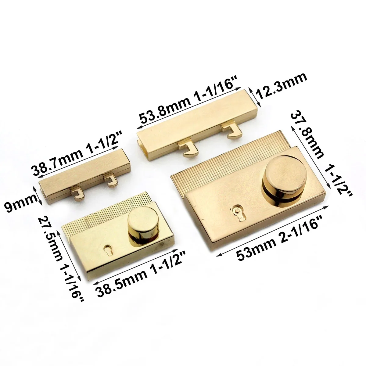 1pcs Metal Push Lock Rectangle Fashion Switch Lock For DIY Handbag Bag Purse Luggage Hardware Closure Bag Parts Accessories