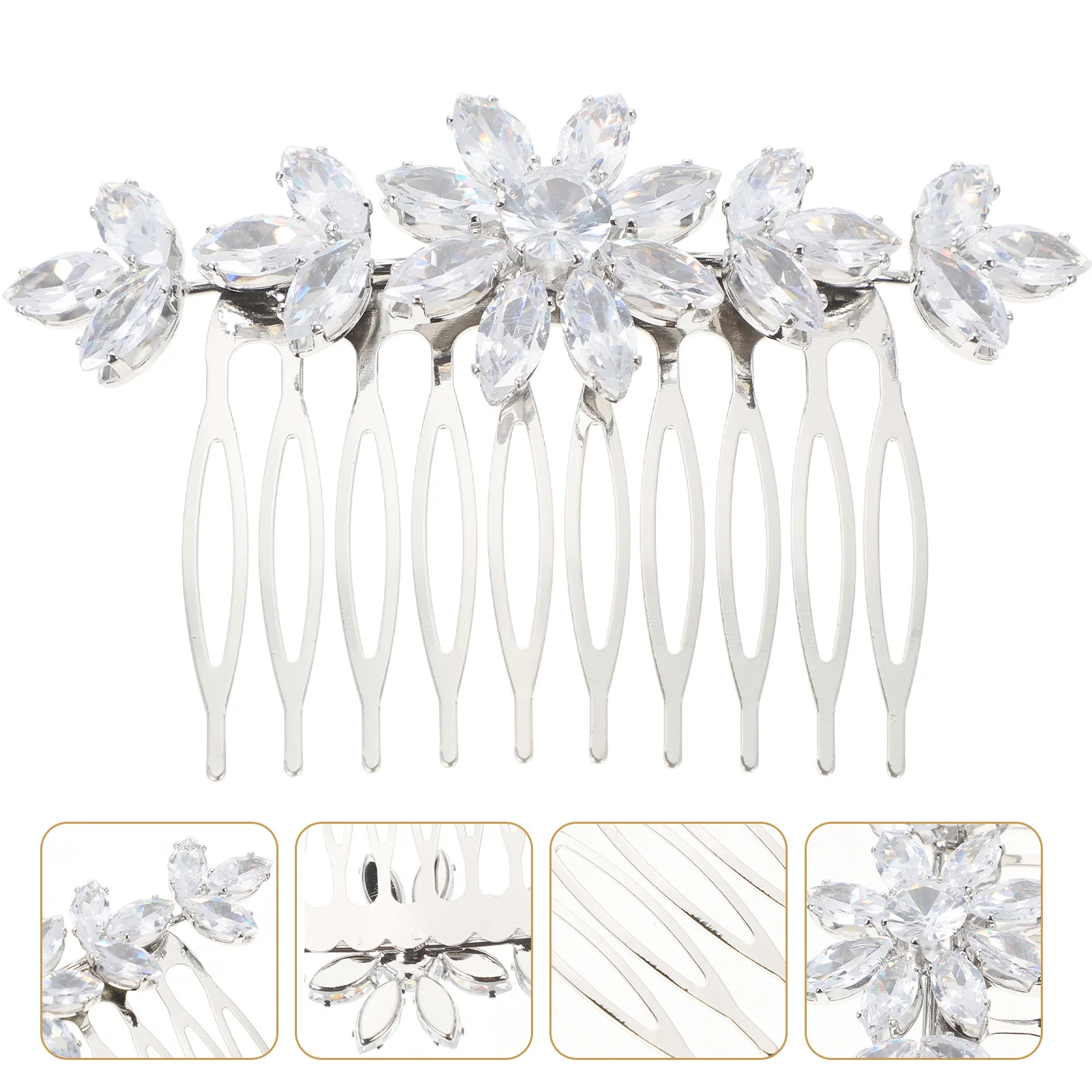 

Rhinestone Hair Comb for Women Wedding Bridal Headpiece Charm Lightweight Comfortable Bride Hair Accessories Sparkling Decor