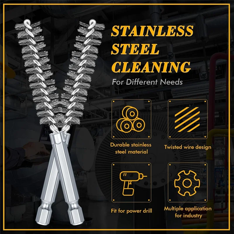 

ABVJ-30 Pcs Bore Brush For Drill Wire Bore Cleaning Brush Set Impact Driver 1/4 Inch Hex Shank