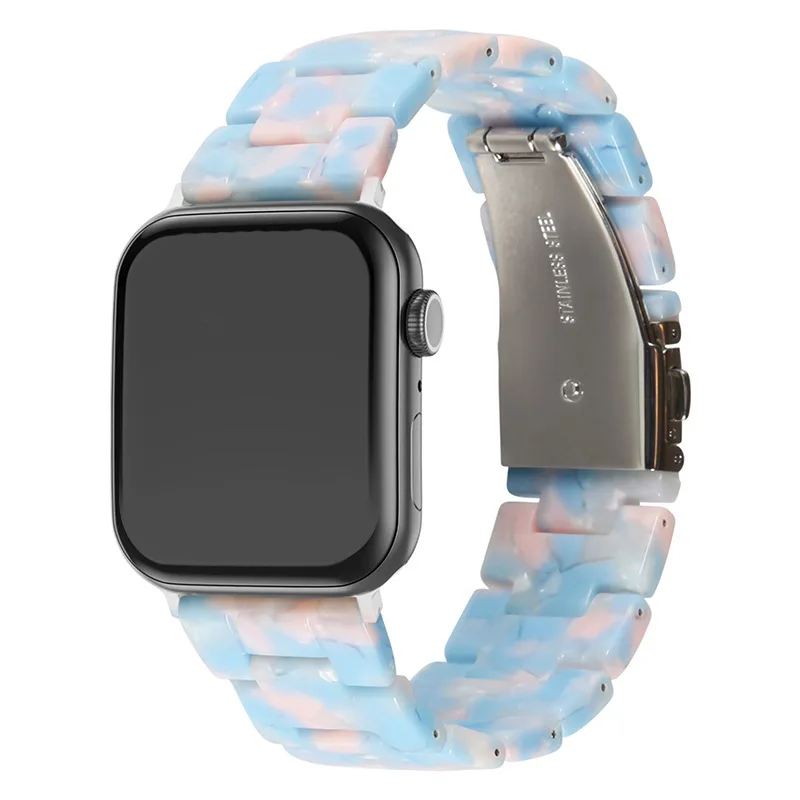 Suitable for Apple Watch Strap Ceramic Resin Watch Strap Transparent Applewatch Watch Strap iWatch Transparent