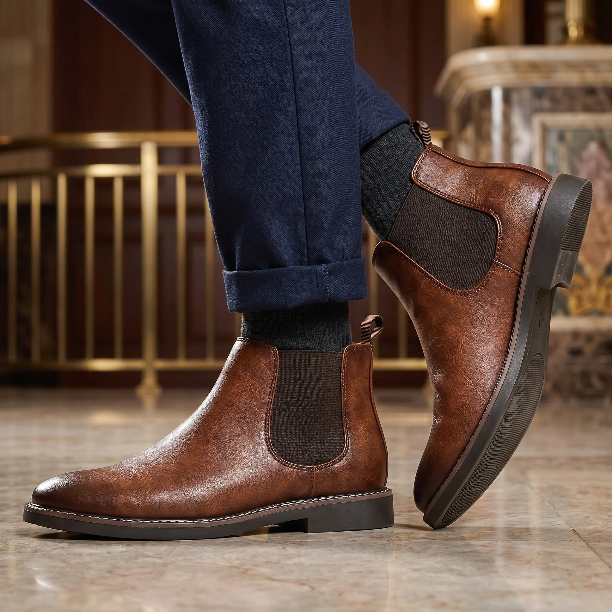 Boots Men Fashion Comfortable Casual Retro 2026 Brand Leather Boots
