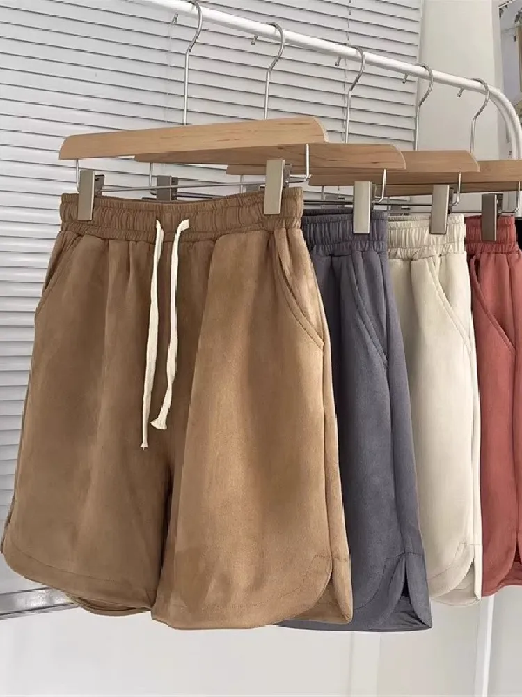 

Мужские повседневные свободные брюки-шорты из замши большого размера (300 пу), дышащие, для баскетбола и спорта, летние