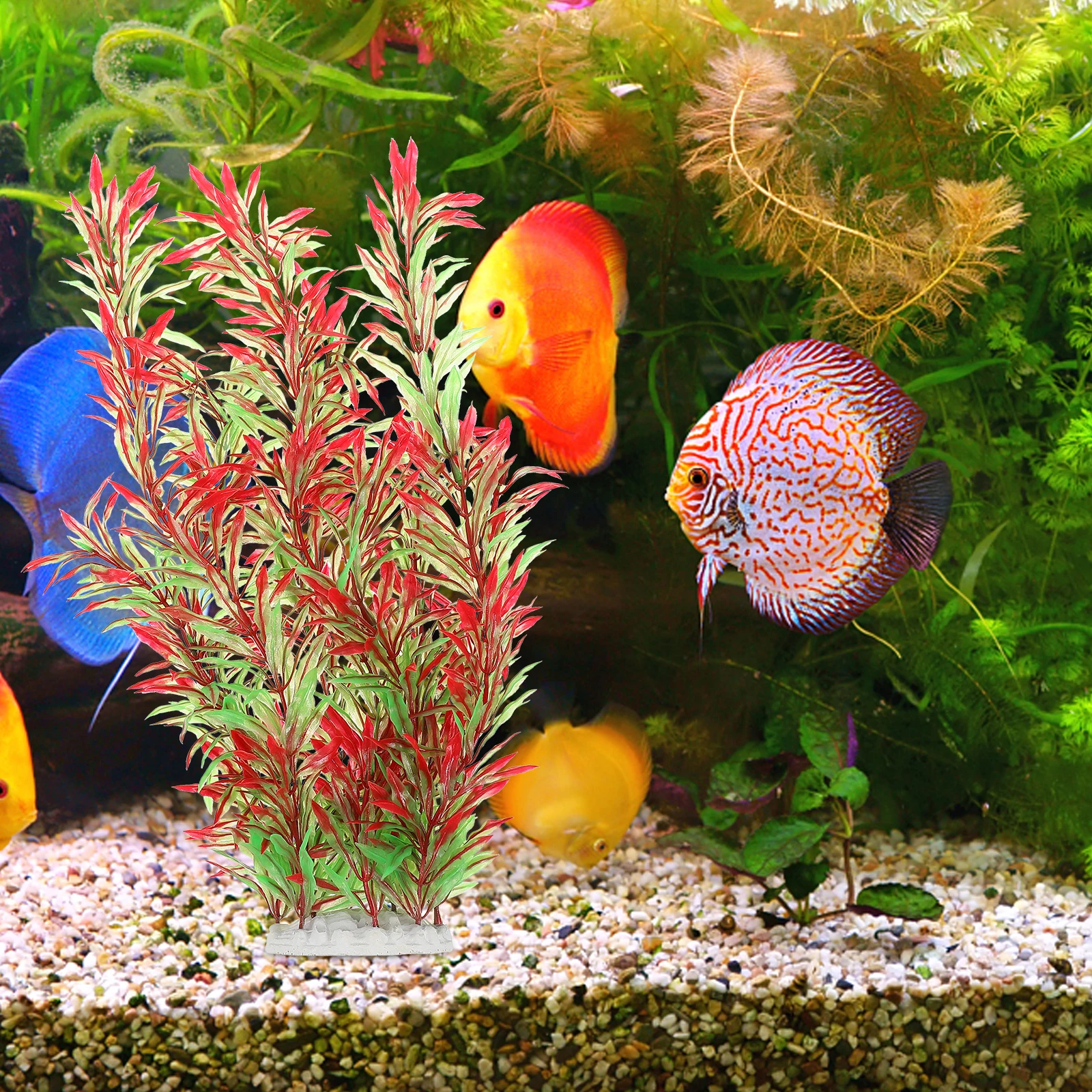 

Artificial Aquatic Plant Plastic Fish Tank Decor L scape Decorations Pond Plants Aquarium Supply Realistic Shape Durable