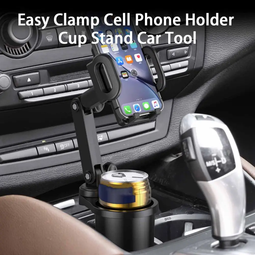 

Car Cup Holder Useful Strong Load Capacity Wide Compatible One-Handed Operation 2-in-1 Car Cup Phone Holder Car Supplies