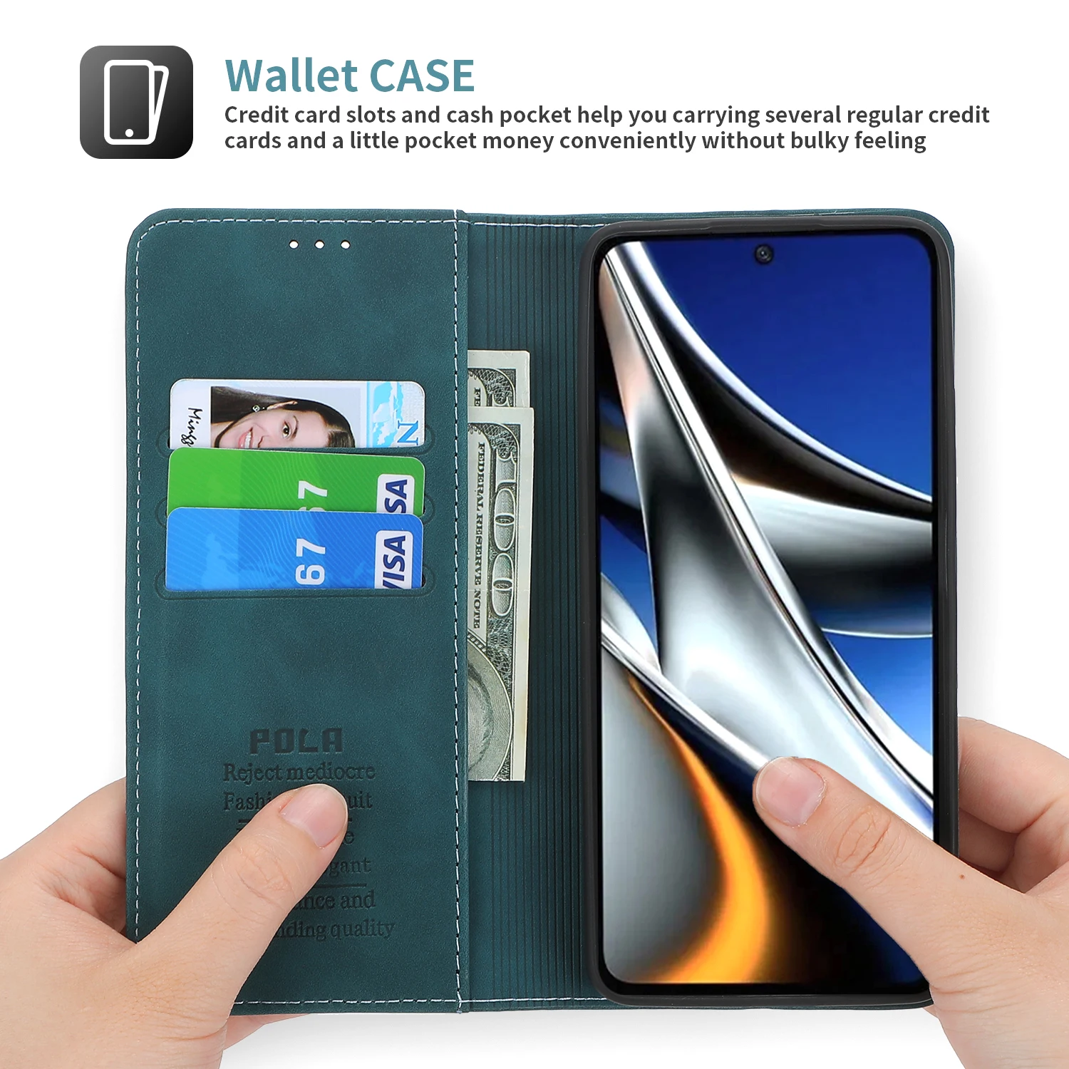 Skórzane etui na telefon Xiaomi Poco M4 Pro 4G M4Pro 2022 Flip Cover Mi Poco M 4 M4Pro Torby na telefon Magnetic Card Holder Book Style Wallet