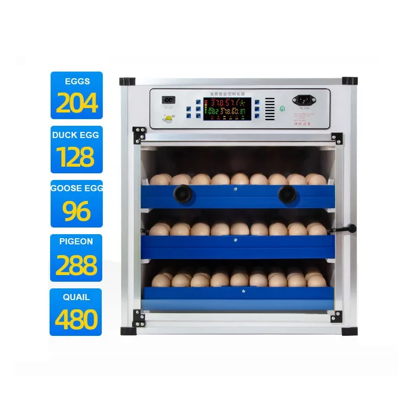 204 fully automatic chicken goose quail pigeon incubator egg incubator poultry tool