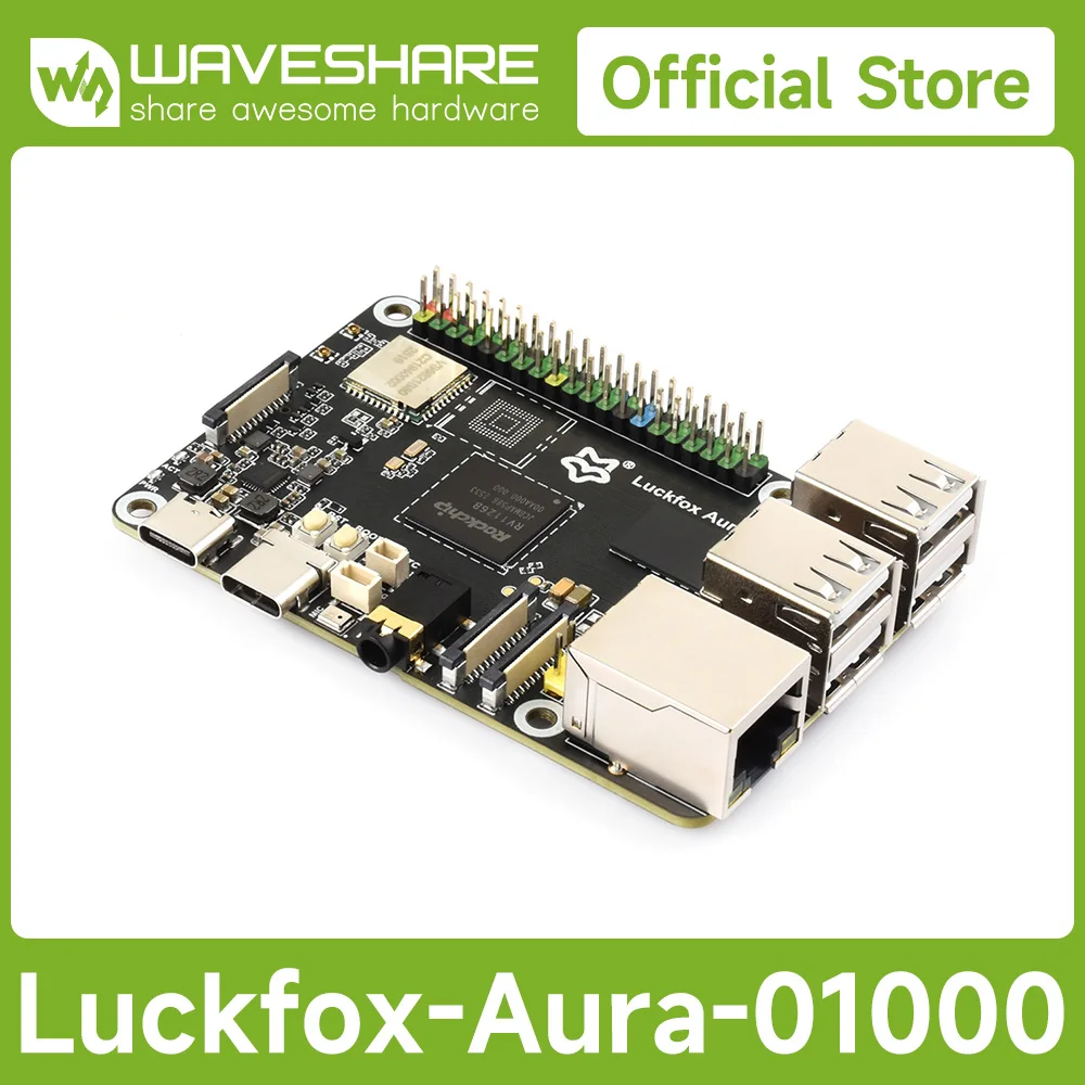 placa-de-desarrollo-linux-de-alto-rendimiento-waveshare-luckfox-aura-procesador-rockchip-rv1126b-quad-core-16-ghz-3-tops