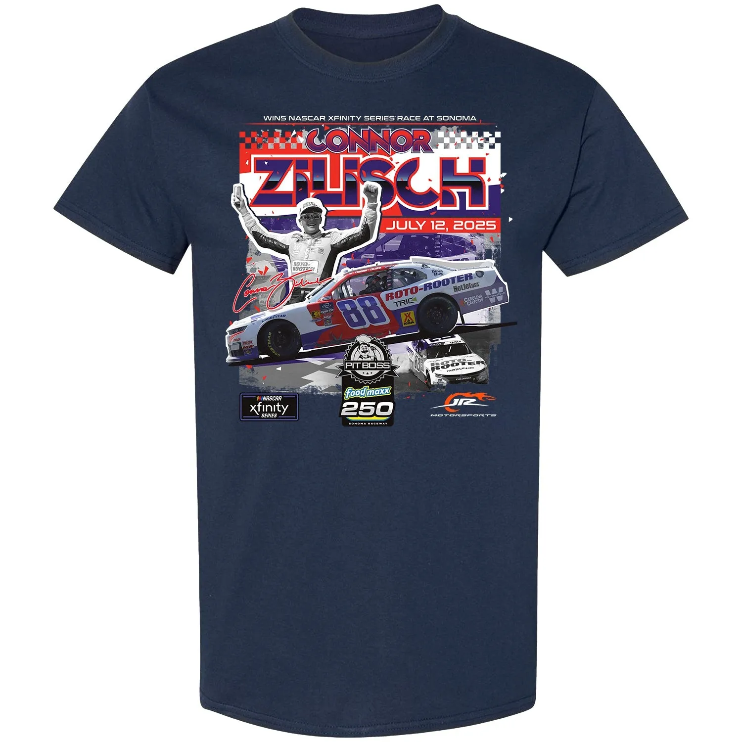 

Connor Zilisch 2025 Sonoma Xfinity Series Race Win T-Shirt