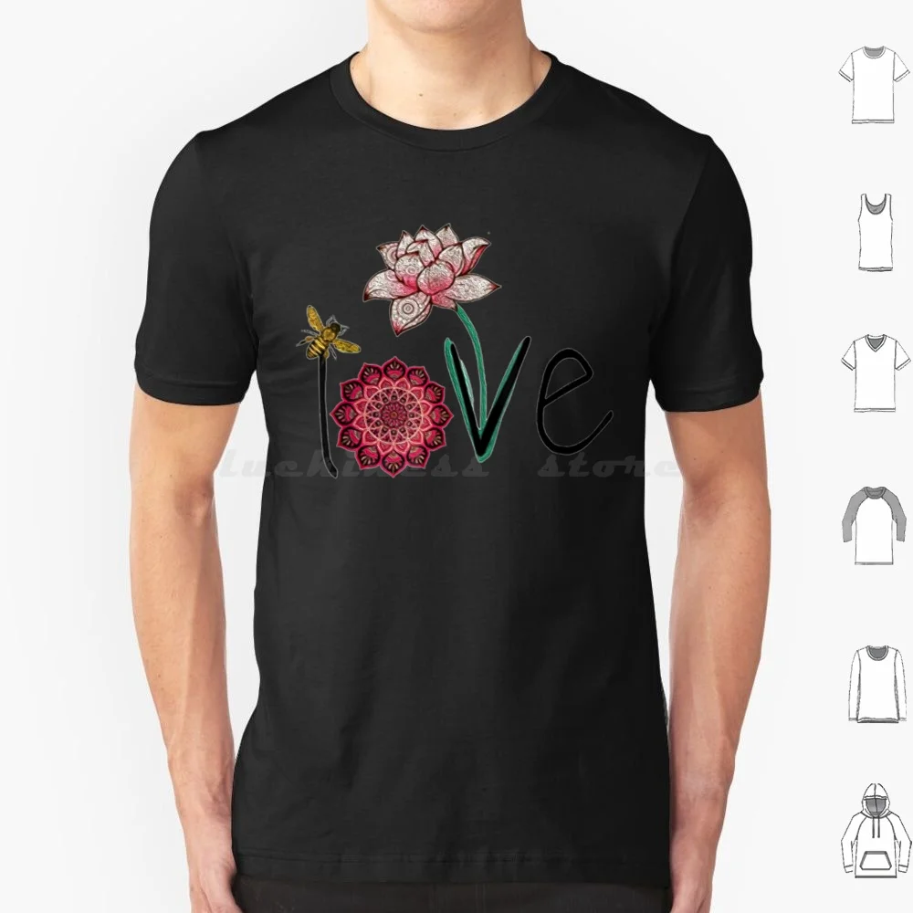 Namaste Love Bee Lotus Yoga T Shirt 6xl Cotton Cool Tee Namaste Love Bee Lotus Yoga Bee Lotus Long Sleeve