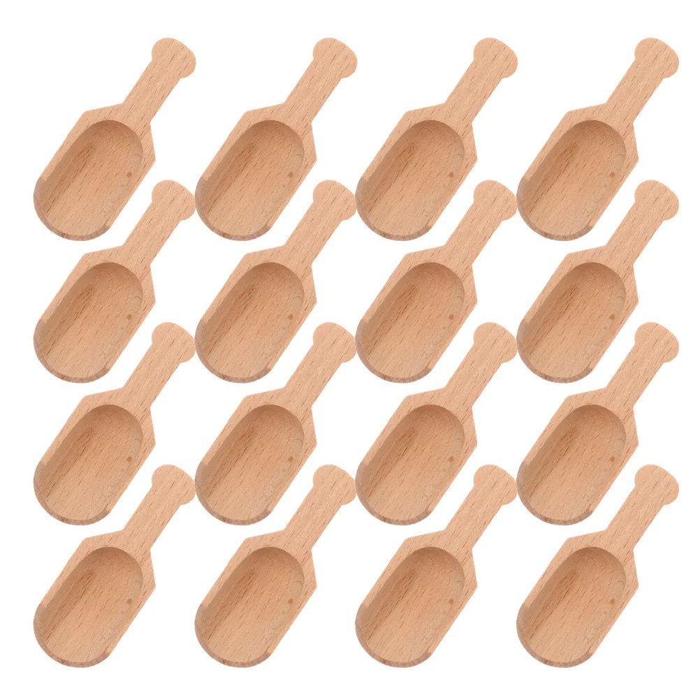 

16Pcs Beech Wood Mini Wooden Spoons Tiny Scoops for Tea Spices Salt Sugar Measuring Honey Kitchen Small Spoons for Condiments