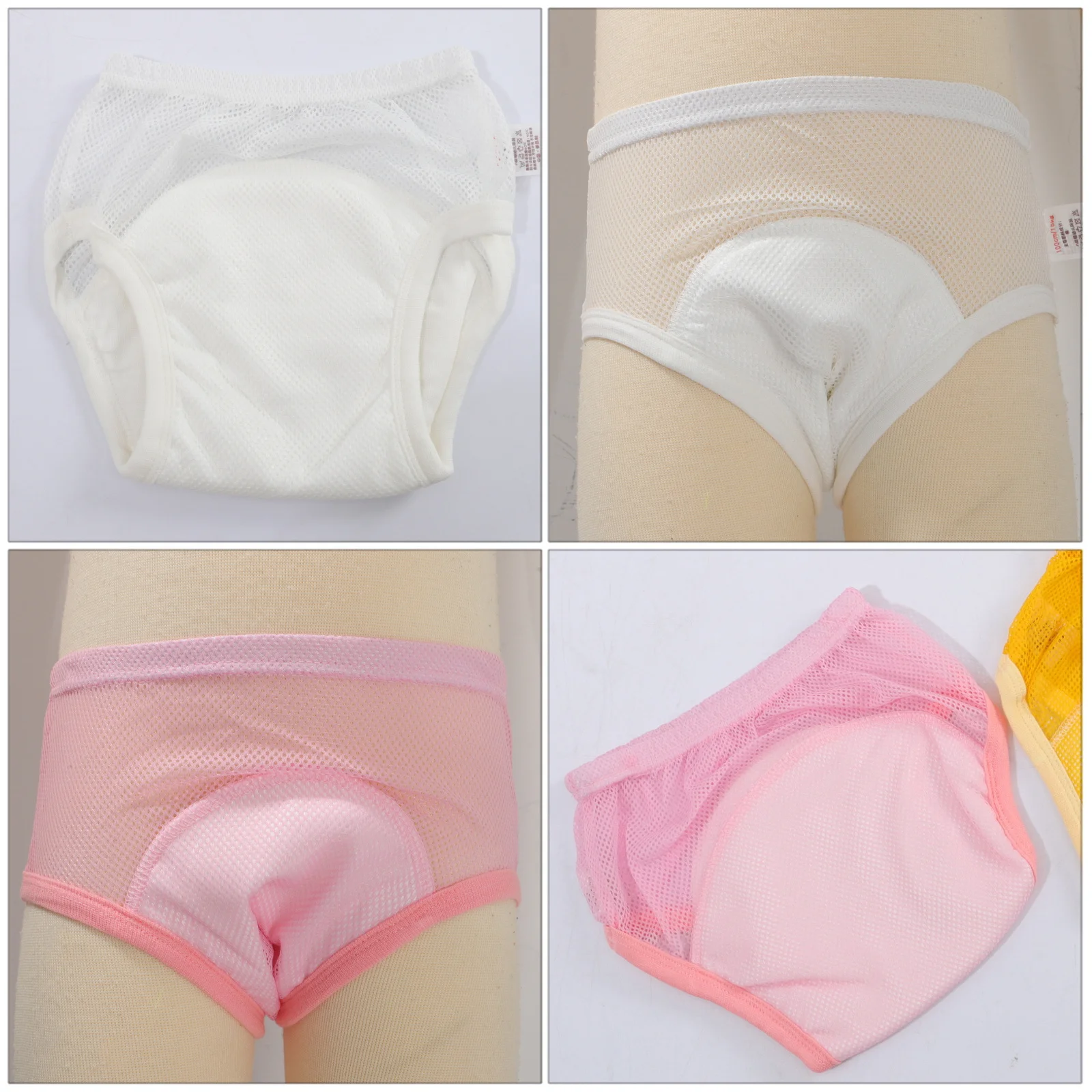 3 قطعة سروال تدريب الطفل عالية الجودة 4-Layer بتمشيط القطن بولي يوريثان مقاوم للماء لينة تنفس قابل للغسل حفاضات قابلة لإعادة الاستخدام للطفل