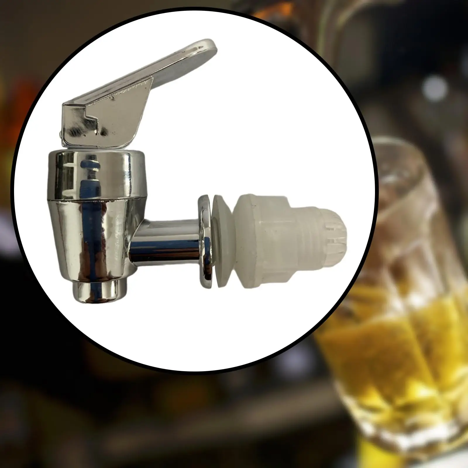 Spigot for Beverage Dispenser Carafe Barrel Silver PP Faucet Replacement Drink Dispenser Tap for 12mm Opening