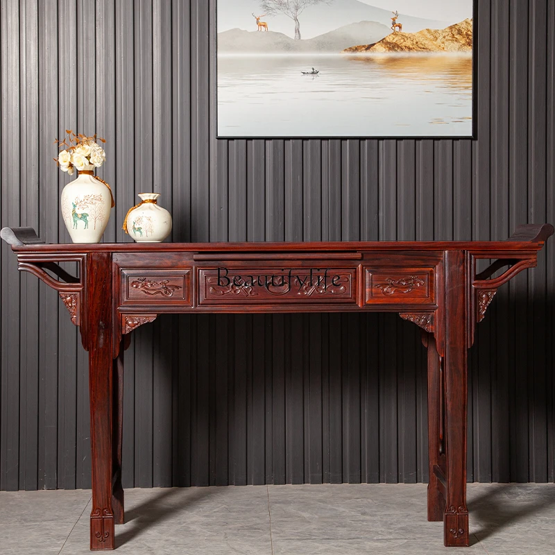 

Rosewood a Long Narrow Table New Chinese Style Console Tables Altar Buddha Shrine Solid Wood Living Room East Africa Sandal Wood