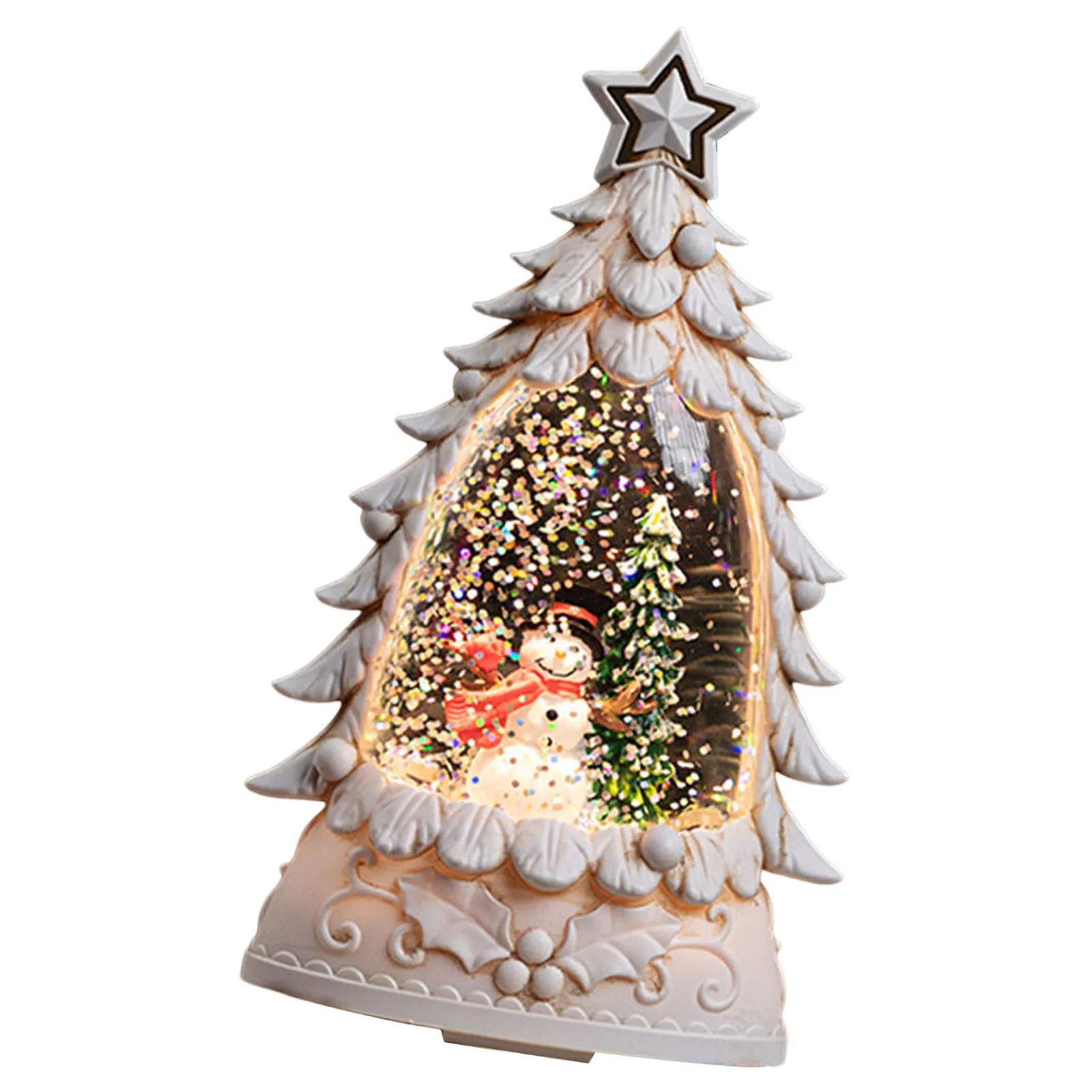 Snow Globe albero di natale Figurine babbo natale decorazioni Glitter lanterna per regalo di natale e capodanno