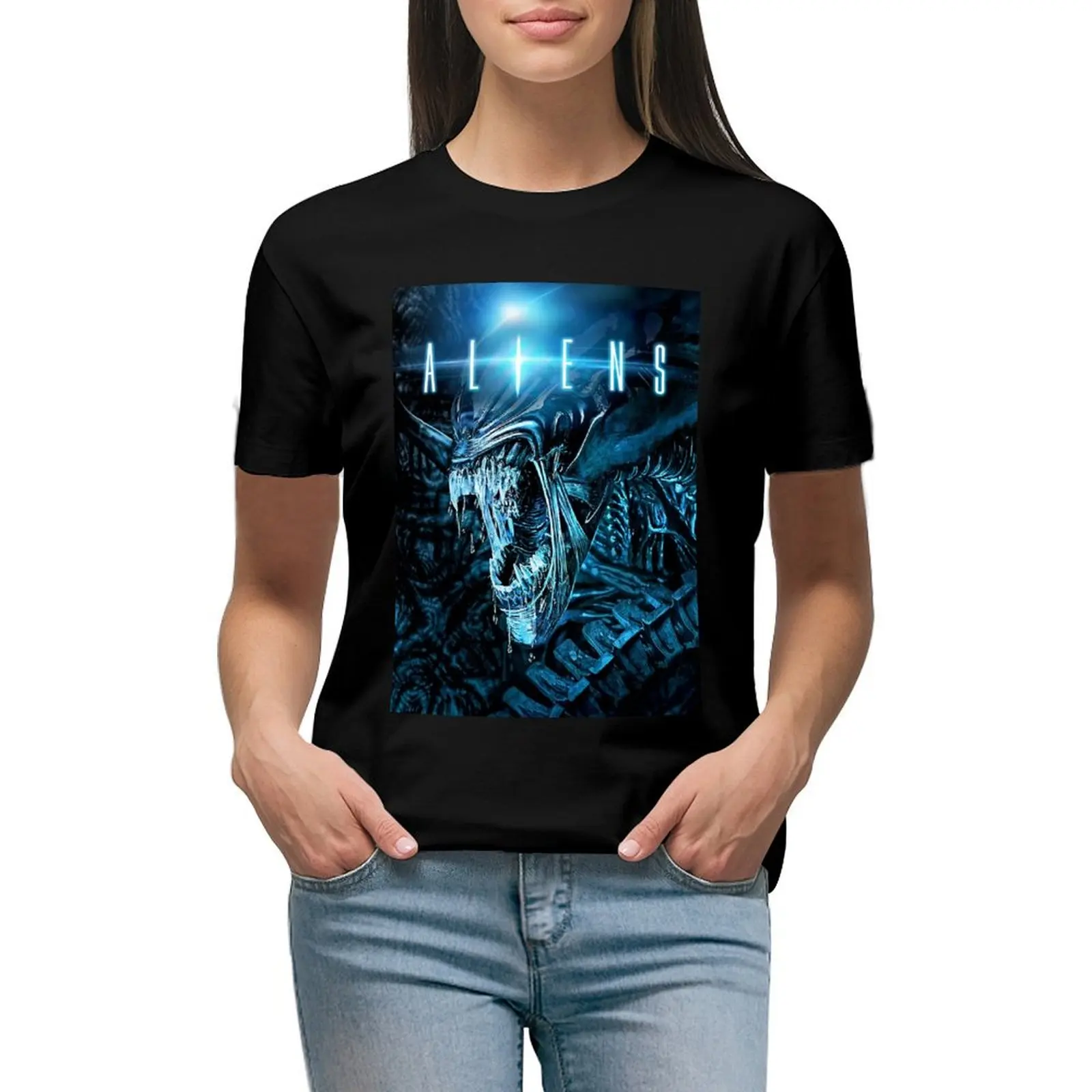 

Aliens (1986) T-shirt lady clothes Female clothing tees tops Women