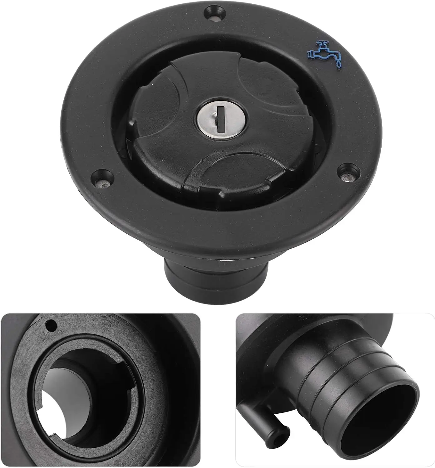 

For Fiamma Fresh Water Inlet Housing & Locking Cap Caliber 38mm With 2keys For RV Caravan Motorhome RV Gravity Water Inlet Cover