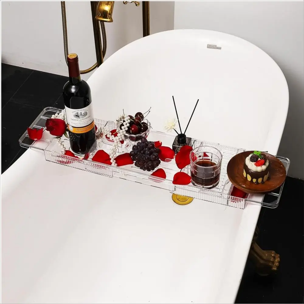 

Прозрачный регулируемый водонепроницаемый поддон-органайзер для ванны, легко моющийся, устойчивый к ржавчине