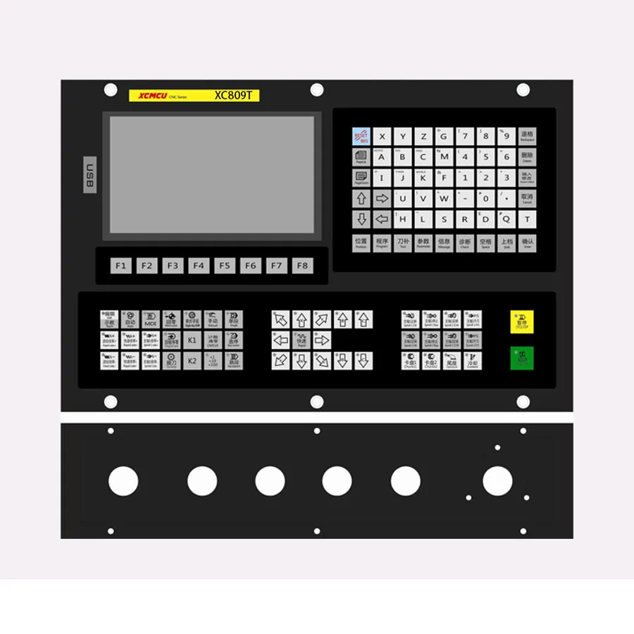 XC809T CNC lathe controller 2/3/4/5/6 axis dual analog digital spindle absolute value with MPG handwheel