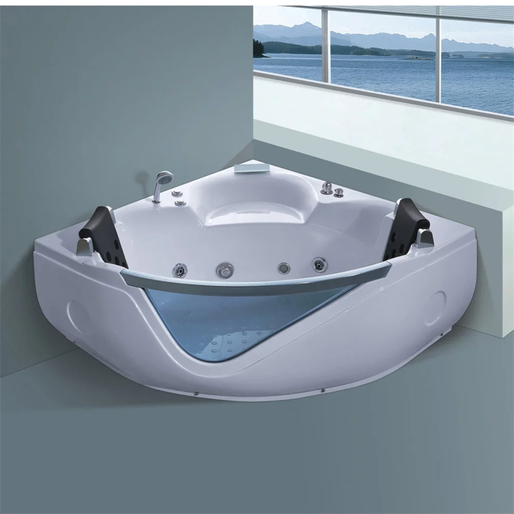 

Freestanding Corner Mounted Acrylic Spa Whirlpool Massage Bathtub for Double People