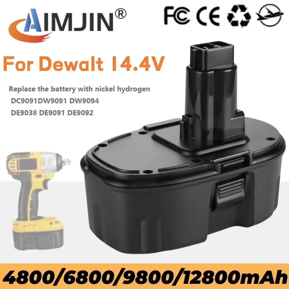 

for Dewalt 4.8/6.8/9.8/12.8Ah 14.4V Ni-MH Replacement Battery 14.4V XRP DC9091 DC9094 DW9091 DE9091 DE9092 14.4 Volt Cordless Po