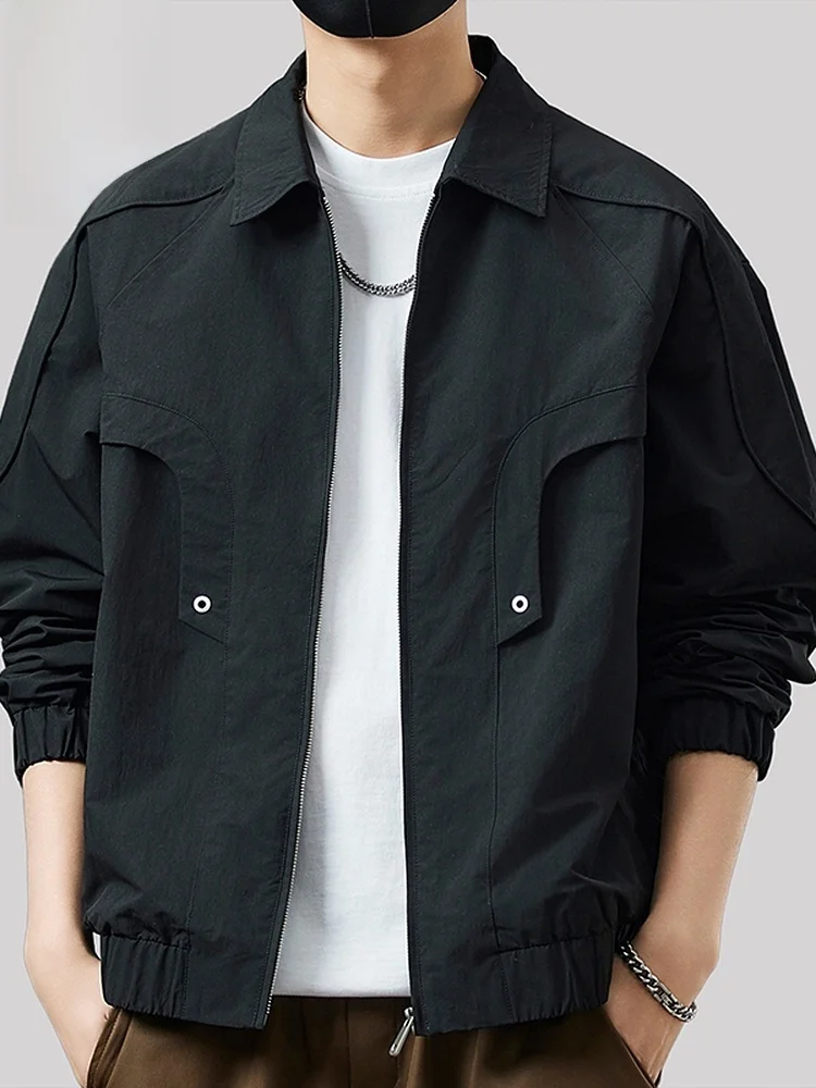 

Мужская модная свободная куртка в американском рабочем стиле, осенняя ветрозащитная повседневная верхняя одежда 2025 года для молодежи, на каждый день
