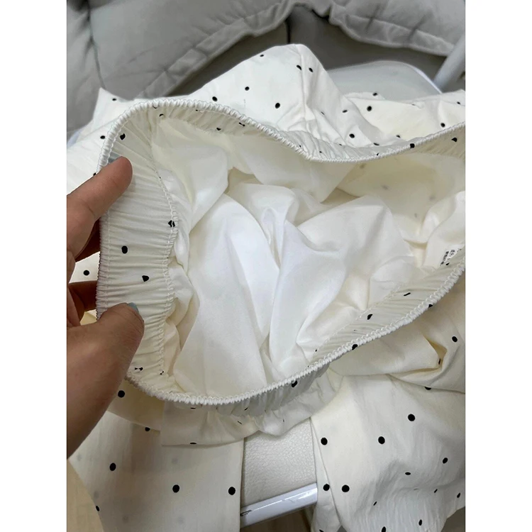 2025 여름 신상 물방울 무늬 와이드 레그 팬츠 여성용 얇은 캐주얼 소형 사이즈 텍스처 레이지 아이스 실크 셈바치 팬츠 하이웨이스트 롱 팬츠