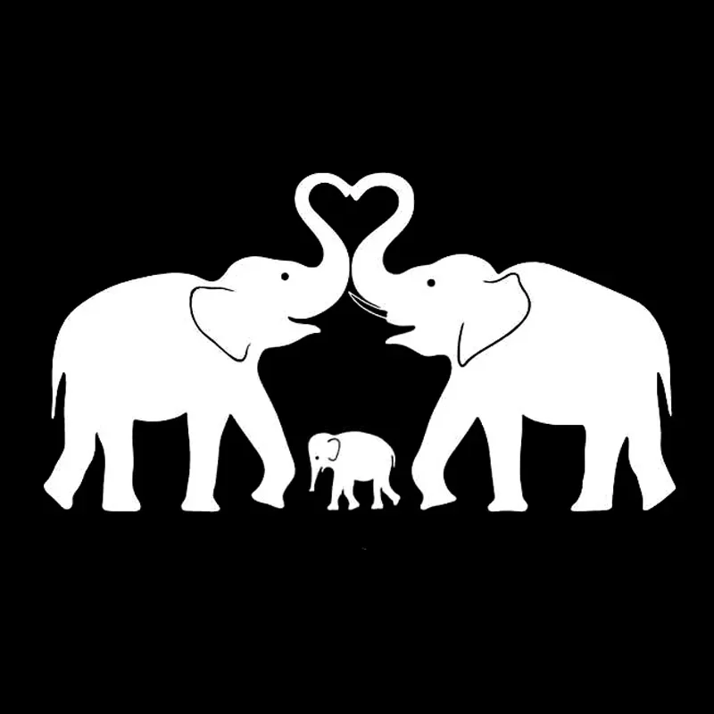 CMCT auto parts elephant family love fashion decoration vinyl waterproof sticker 17cm * 9.2cm