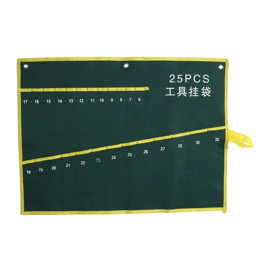 Durable Spanner Wrench Tool Bag Blue Meltblown Cloth Wrench Storage Bag Polyester Multi Pockets Tool Roll Storage Bag