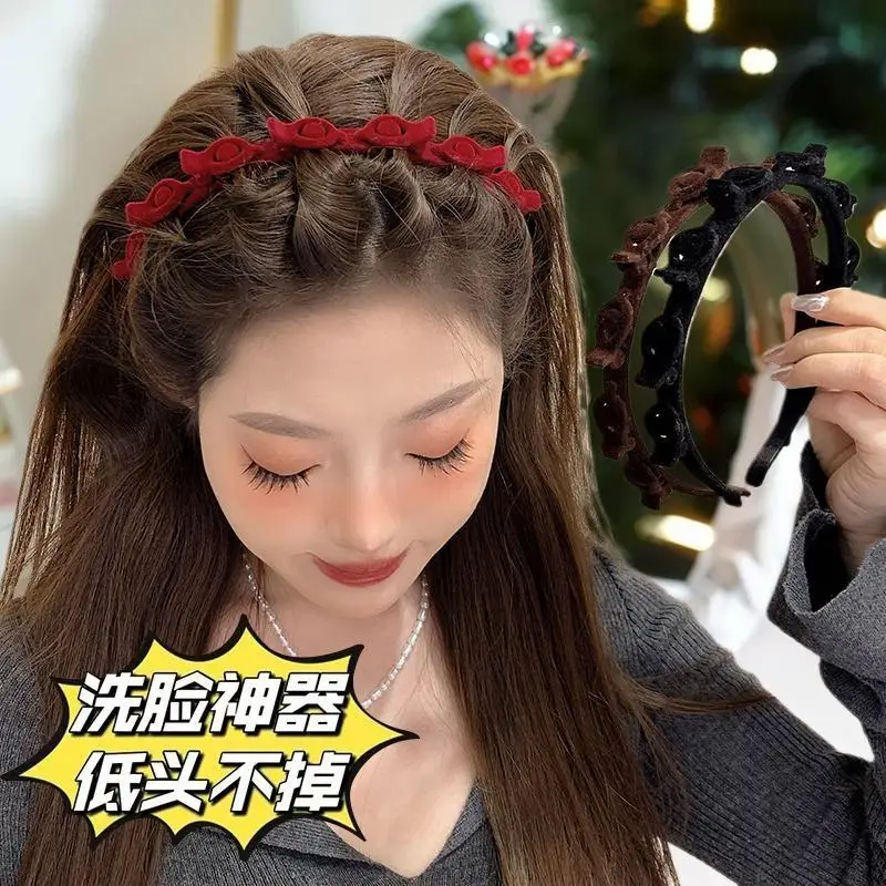 Плетеный-декор-для-волос-с-нескользящим-кольцом-зажимом-тканевая-двухполосная-лента-для-волос-модное-украшение-шпилька