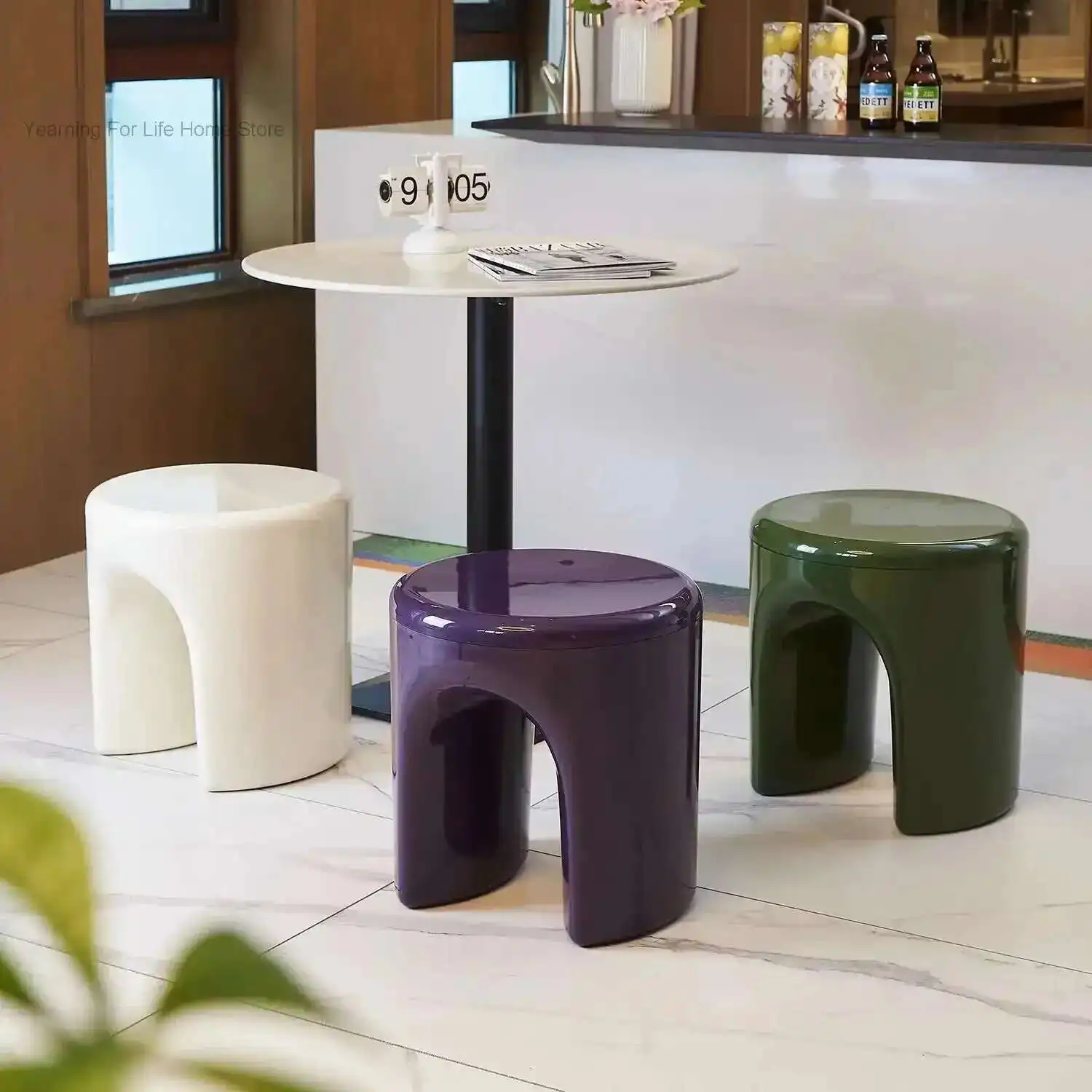 

Plastic Home Household Low Stool Island Table Dining Stool Entrance Porch Shoe Changing Stool Living Room Sofa Side Tables