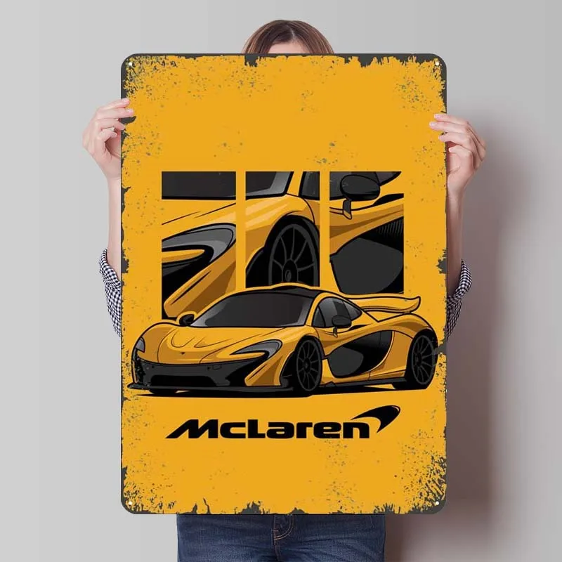 McLaren P1 Metal Sign Car Poster Home and Decoration Room Retro Tinplate Signs for Garage Wall Art Decoration Bathroom Decor