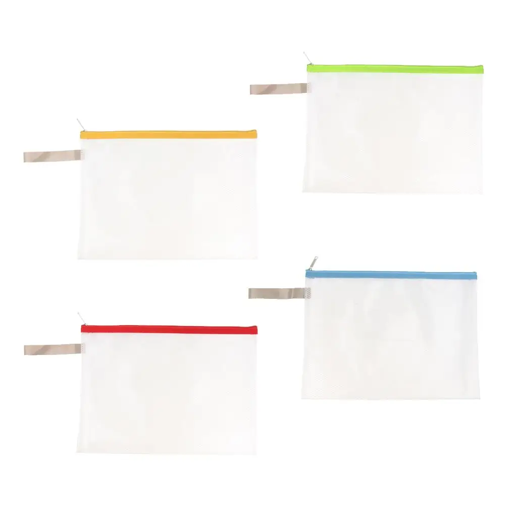 Suministros de oficina de la escuela de los bolsos con cremallera de la malla impermeable del archivo del documento