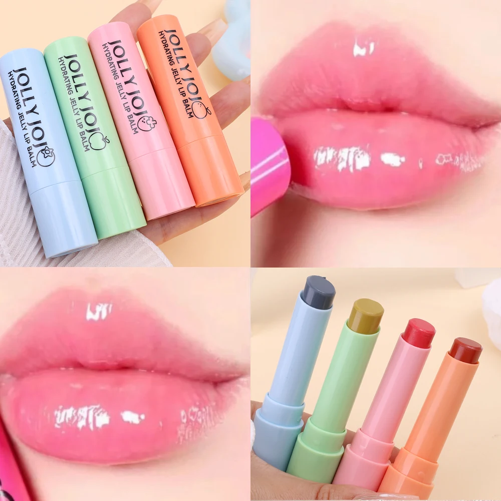 Mirror Colored Lip Balm Transparent Pink Lipstick Long Lasting Moisturizing Lighten Lip Lines Jelly Plump Lip Care Korean Makeup