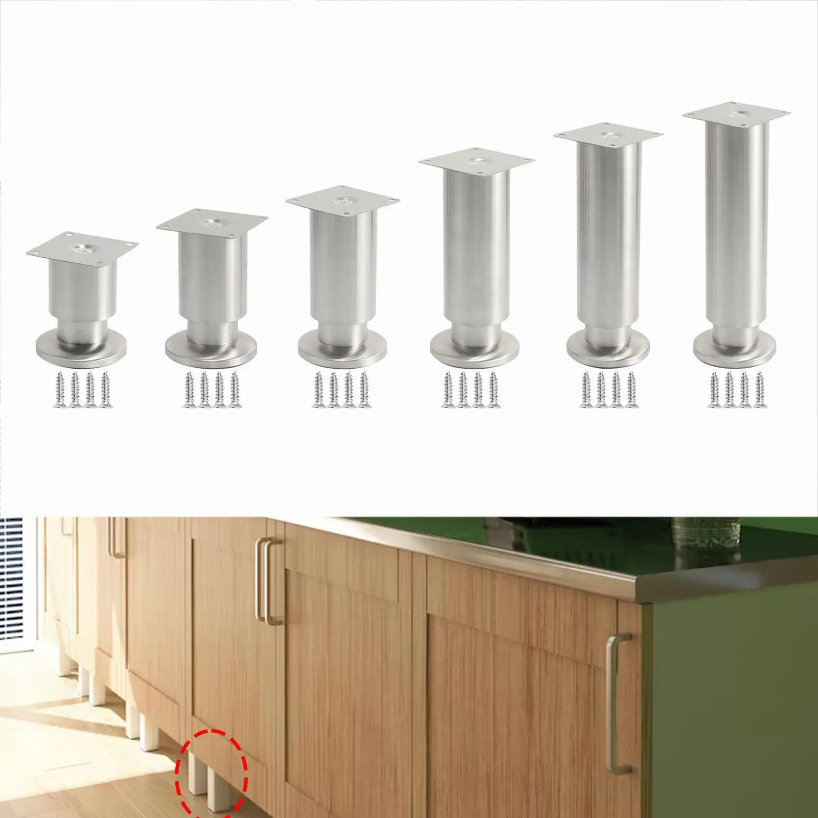 

Bed Support Leg Adjustable Cabinet Leg Heavy Duty Table Leg Multipurpose Furniture Leg for Wardrobe Dresser Desk Coffee Table