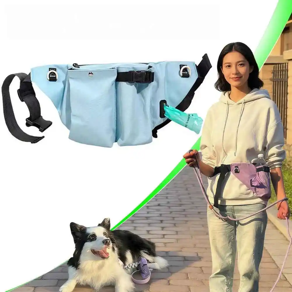 Pet Dog Training Snack Waist Bag Multi-functional Dog Outdoor Walking Feeding Bag Large Capacity Treat Pouch Adjustable Strap