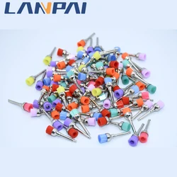 100pcs/Box Dental Polishing Brush Nylon Bowl / Flat Shape Prophylaxis Brushes Latch Type (RA) Single Use For Low Speed Handpiece