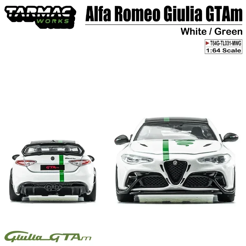 Tarmac Works 1/64 Alfa Romeo Giulia GTAm Rood/Geel Legering Speelgoed Motorvoertuig Diecast Metaal Model Geschenken